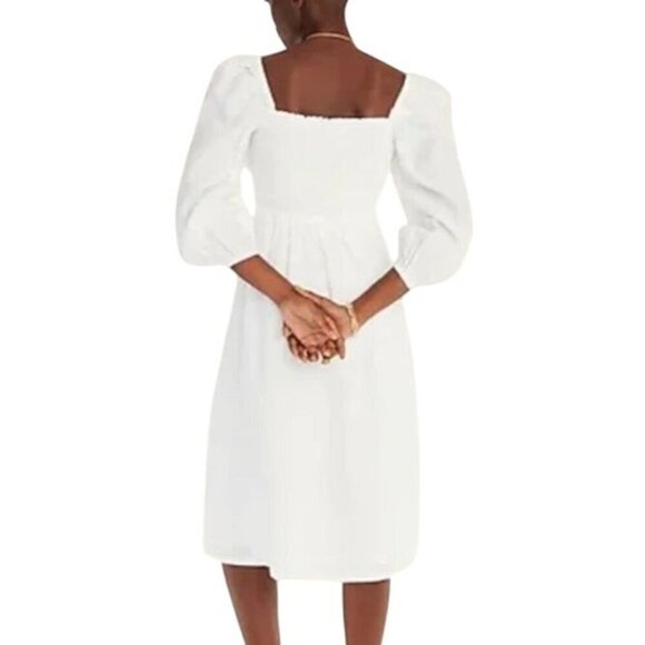 J. CREW Linen Daydream Dress Smocked Lightweight Lined Midi - Picture 5 of 17